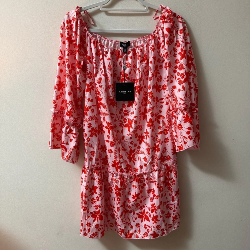 Parisian Tall NWT Off Shoulder Floral Mini Dress - Picture 3 of 12